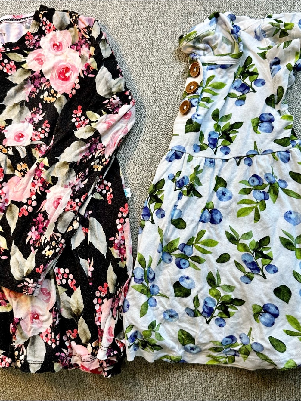 Posh Peanut 4T Blue Berry & Pink Floral Girls' Shirts